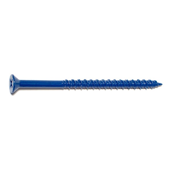 Midwest Fastener Masonry Screw, 3/16" Dia., Flat, 3 1/4 in L, Steel Blue Ruspert, 100 PK 09277 - main